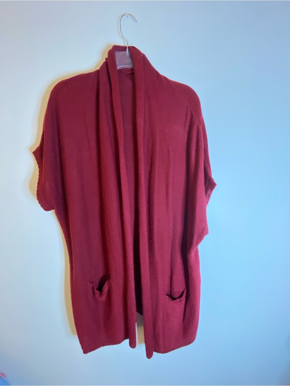 Women's Open-Front Draped Cardigan Sweater - Burgundy